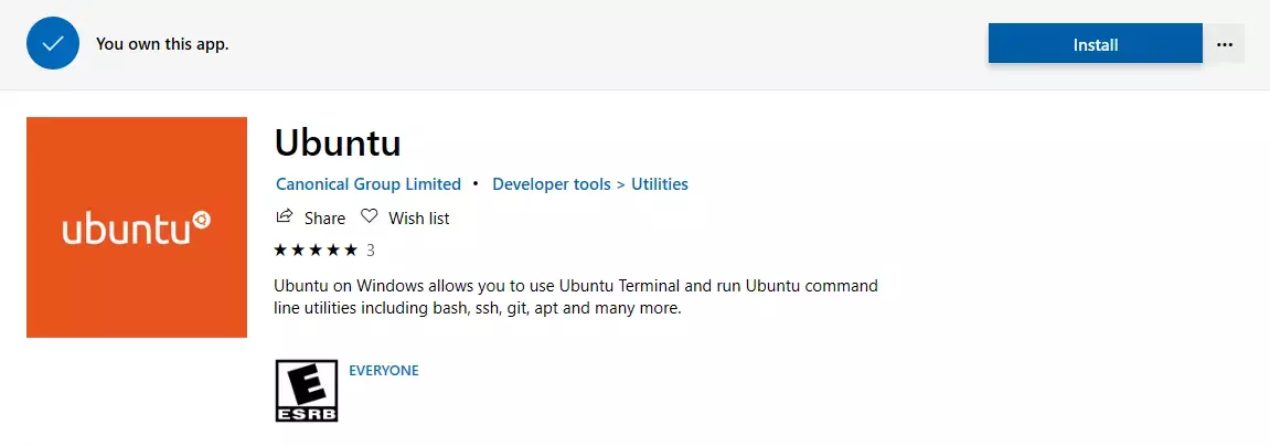 Windows Store Ubuntu